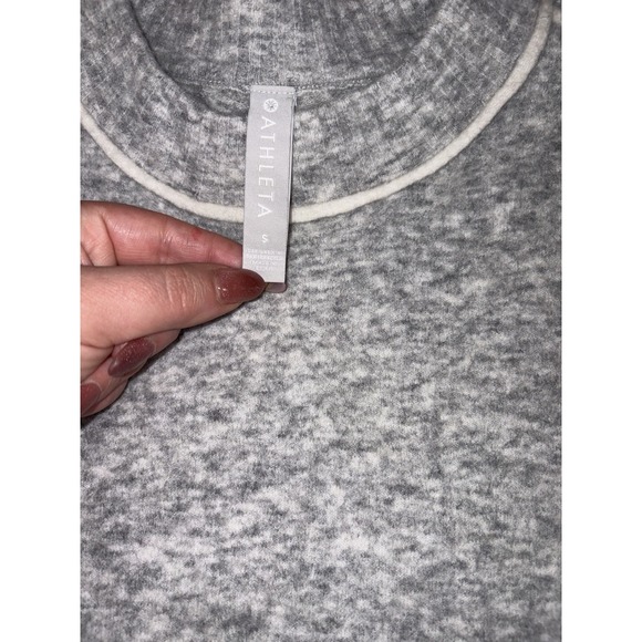 Athleta Sweater Women Small Gray Merino Wool Transit Crewneck Pullover - Picture 2 of 7